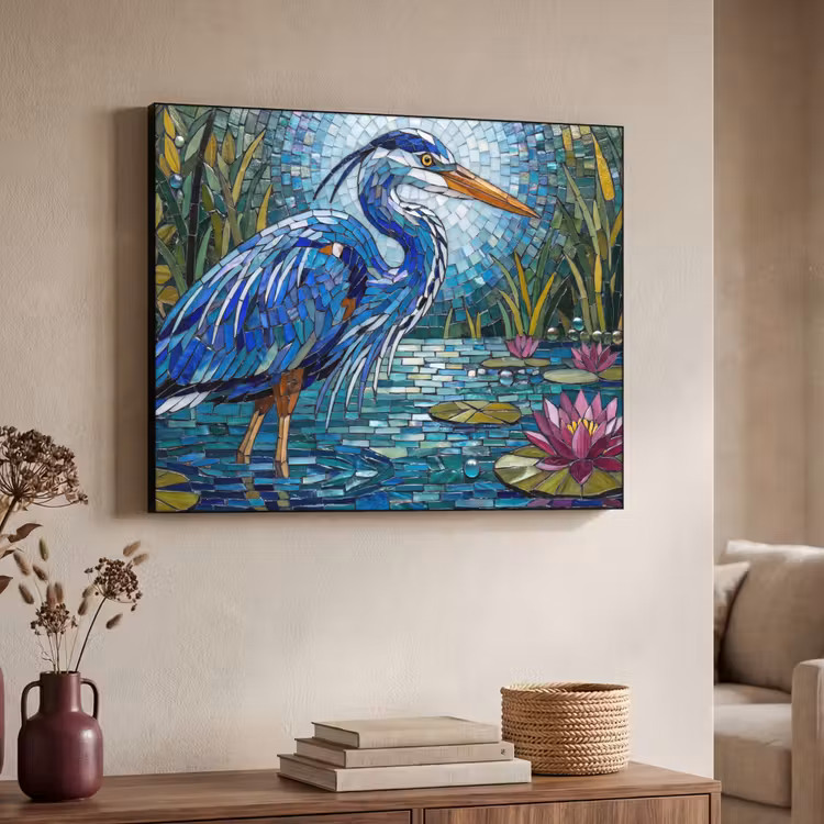 Art Frame - Vogel - Water - Natuur - Abstract - Blauw — 4