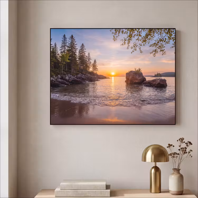 Art Frame - Zonsondergang - Kust - Water - Natuur - Oranje — 3
