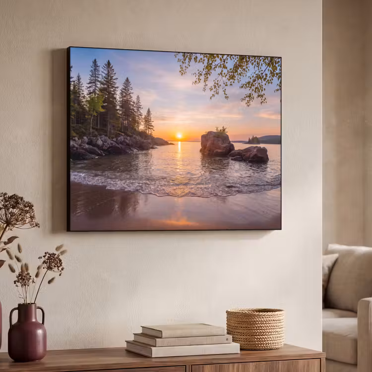 Art Frame - Zonsondergang - Kust - Water - Natuur - Oranje — 4