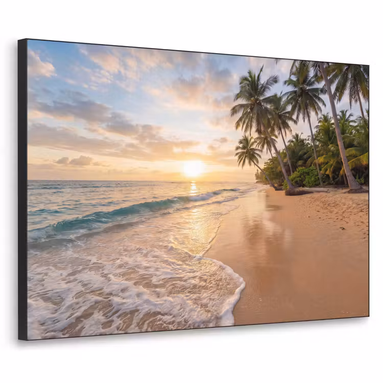 Art Frame - Strand - Zonsondergang - Tropisch - Natuur - Goud — 1