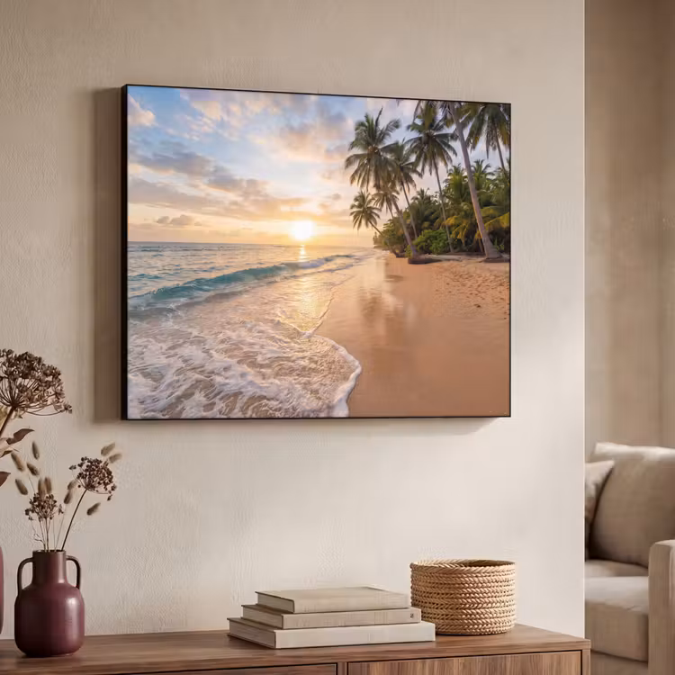 Art Frame - Strand - Zonsondergang - Tropisch - Natuur - Goud — 4