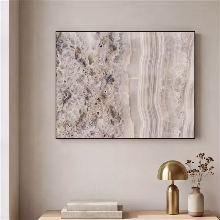 Art Frame - Steen - Textuur - Abstract - Beige - Wit — 3