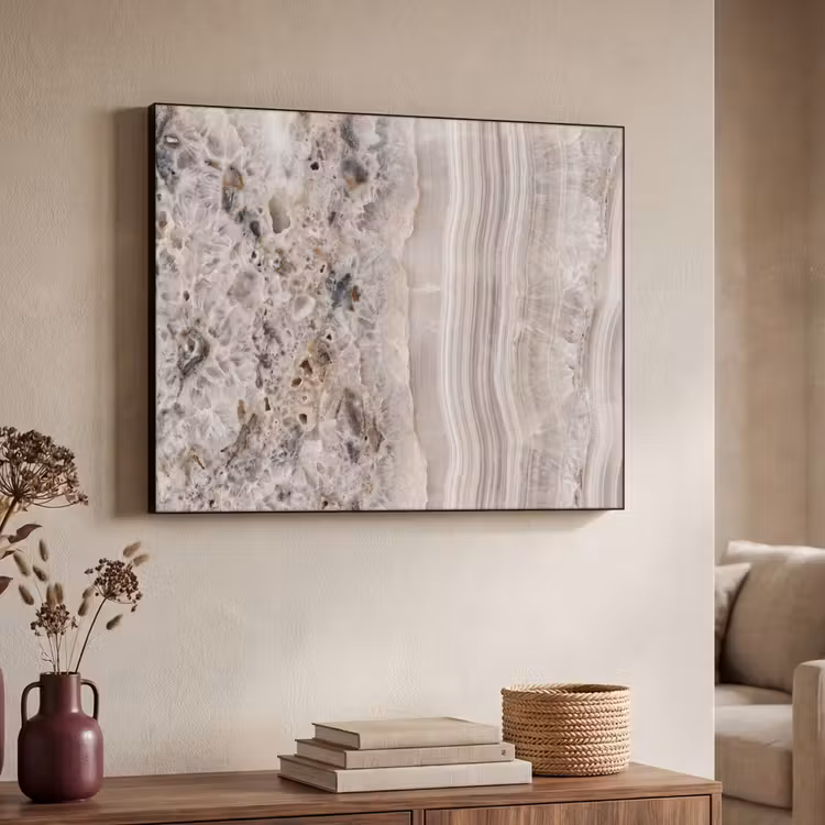 Art Frame - Steen - Textuur - Abstract - Beige - Wit — 4