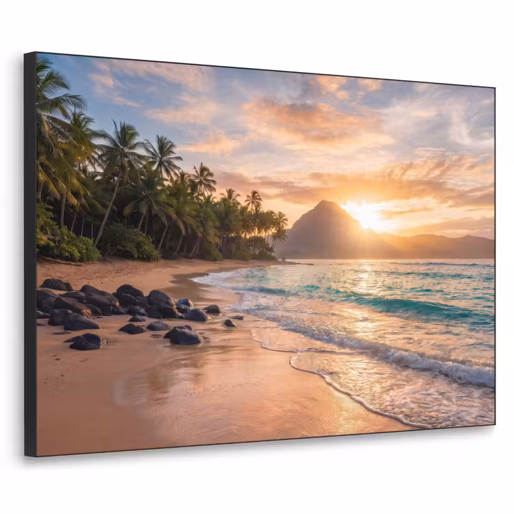 Art Frame - Zee - Berg - Landschap - Tropisch - Goud — 1