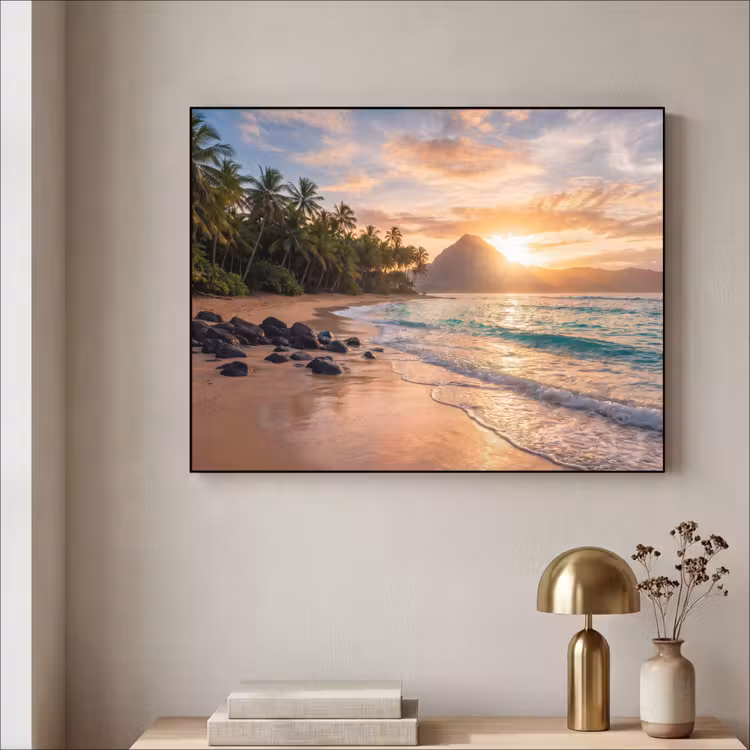 Art Frame - Zee - Berg - Landschap - Tropisch - Goud — 3