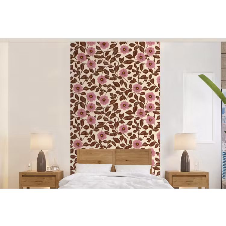 Behang - Bloemen - Bladeren - Kleurrijk — 5
