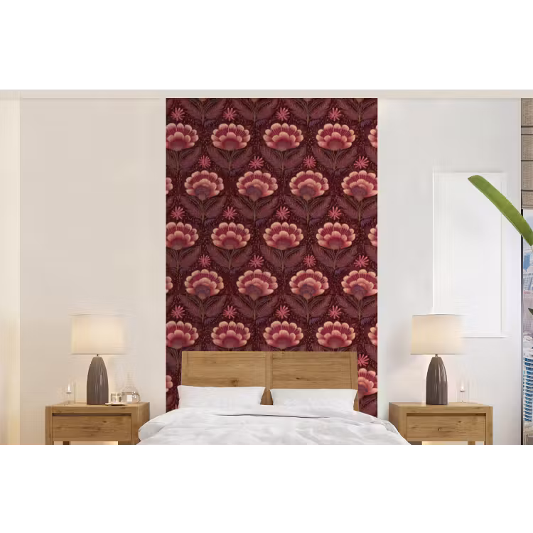 Behang - Bloemen - Waaier - Paars — 5