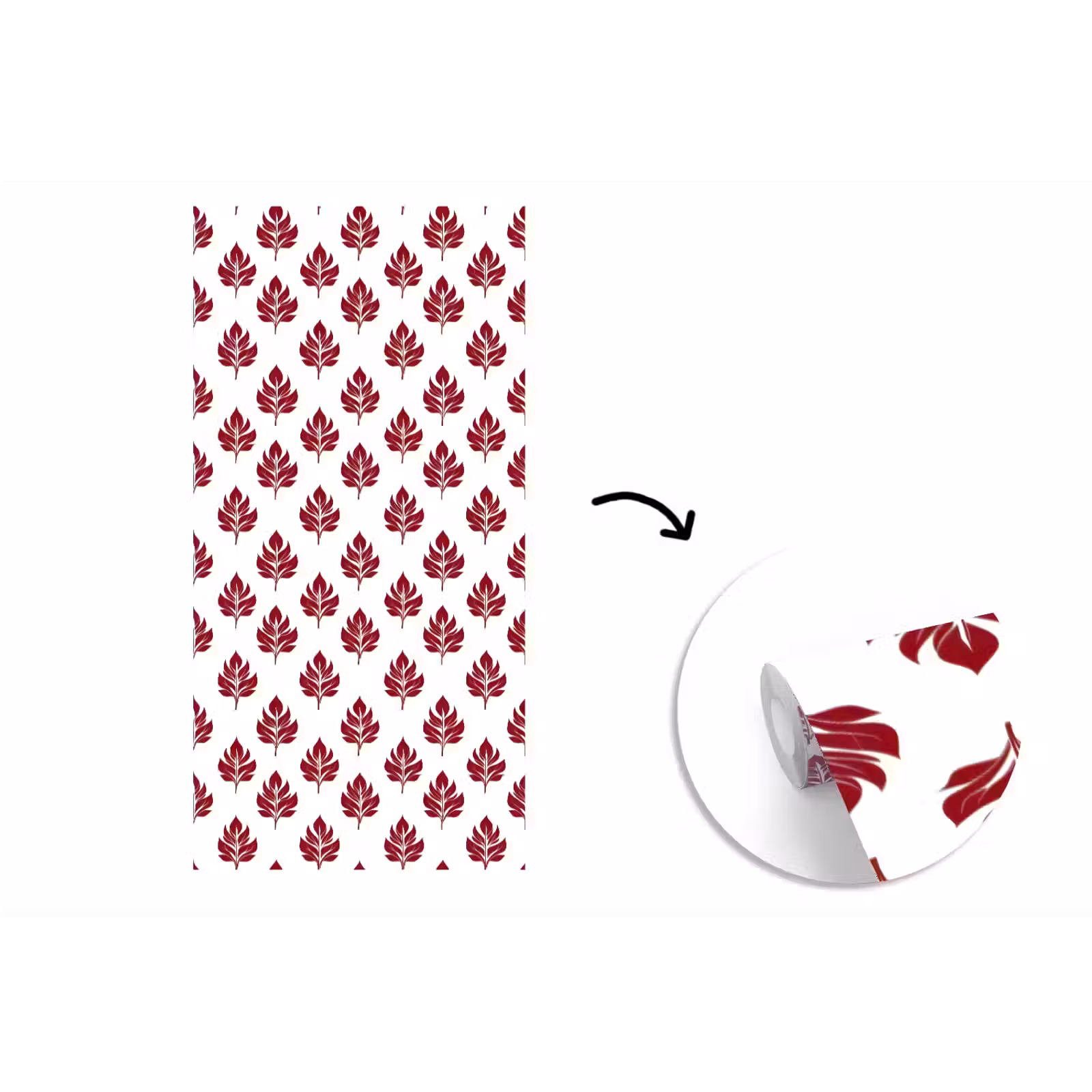 Behang - Botanisch - Patroon - Bordeaux — 1
