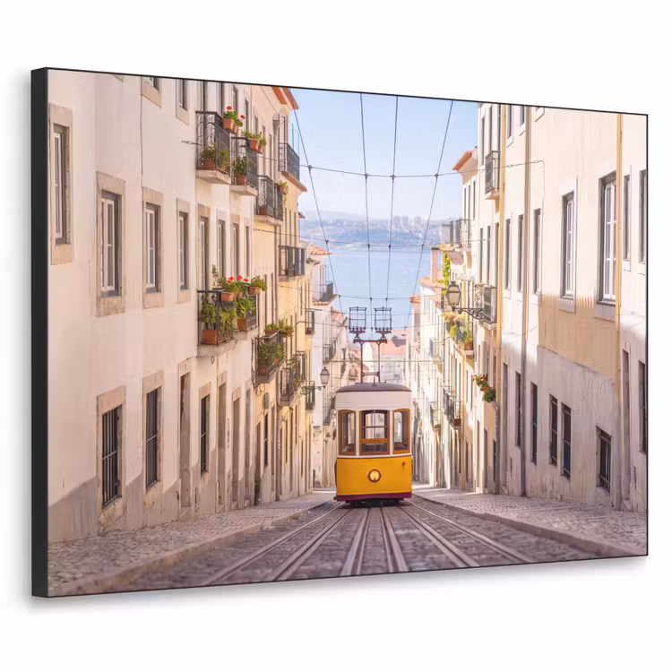 Art Frame - Tram - Straat - Stad - Architectuur - Geel — 1