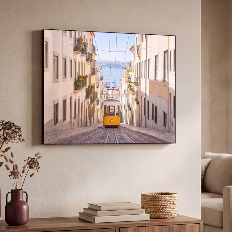 Art Frame - Tram - Straat - Stad - Architectuur - Geel — 4