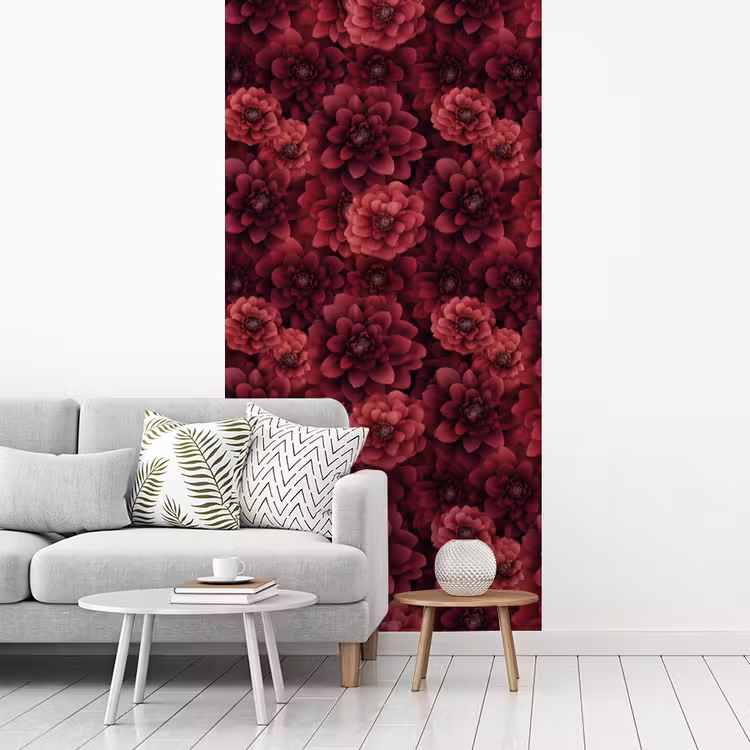 Behang - Dahlias - Bloemen - Rood — 3