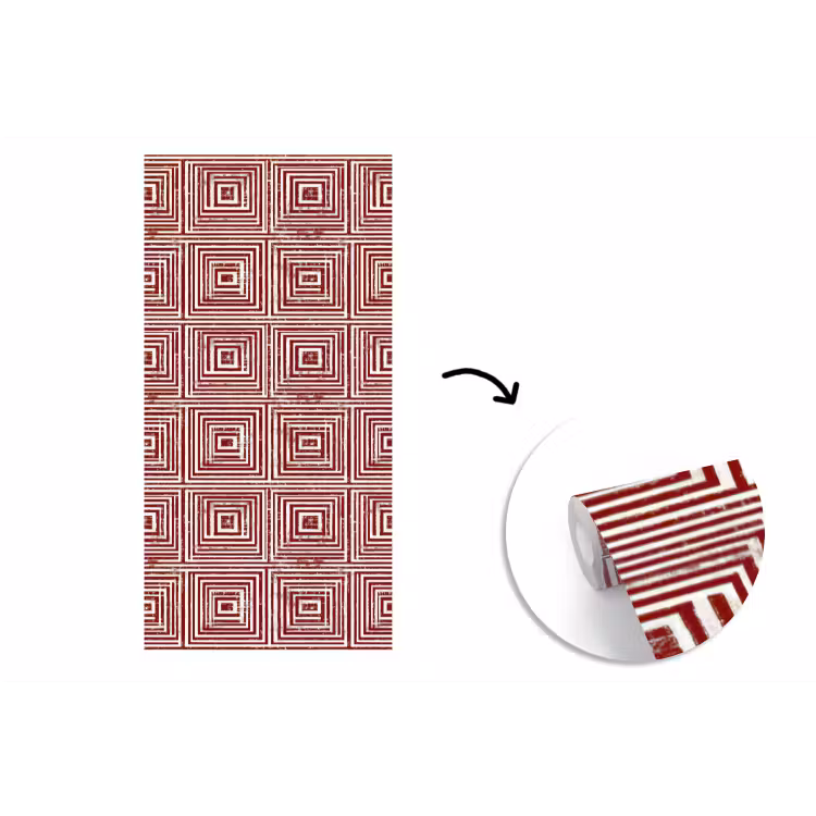 Behang - Geometrisch - Patroon - Rood — 1