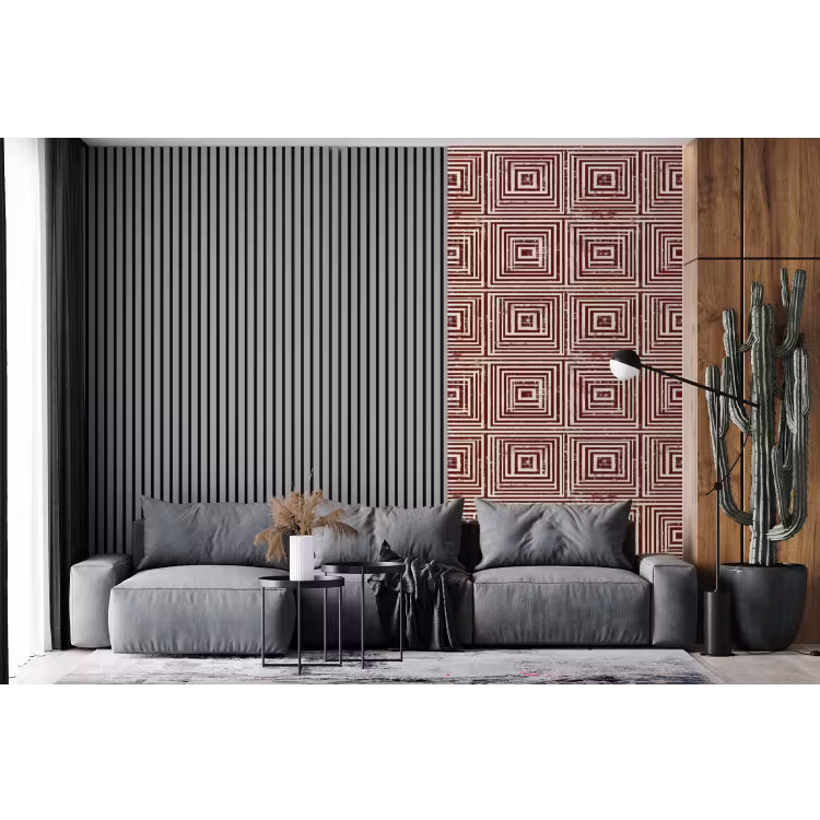 Behang - Geometrisch - Patroon - Rood — 2