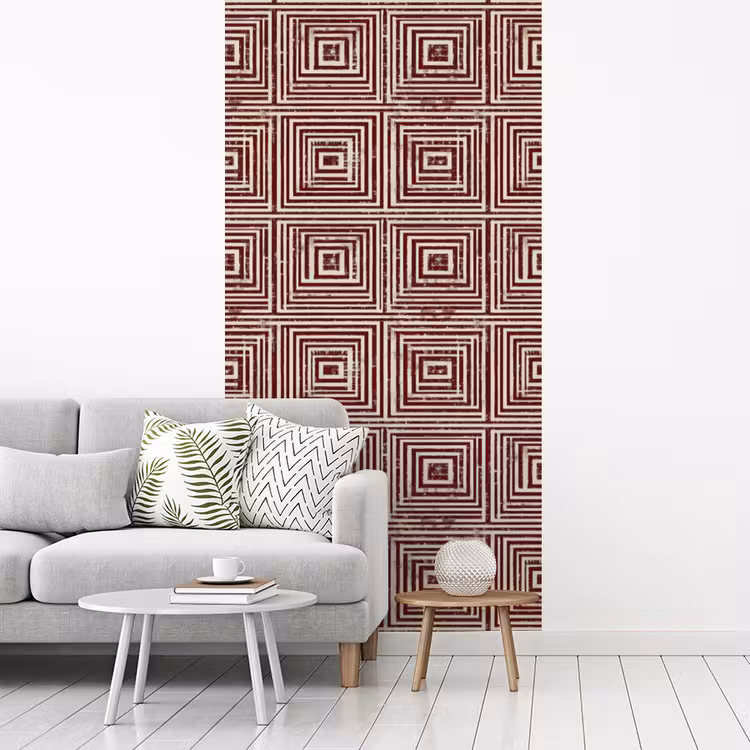 Behang - Geometrisch - Patroon - Rood — 3