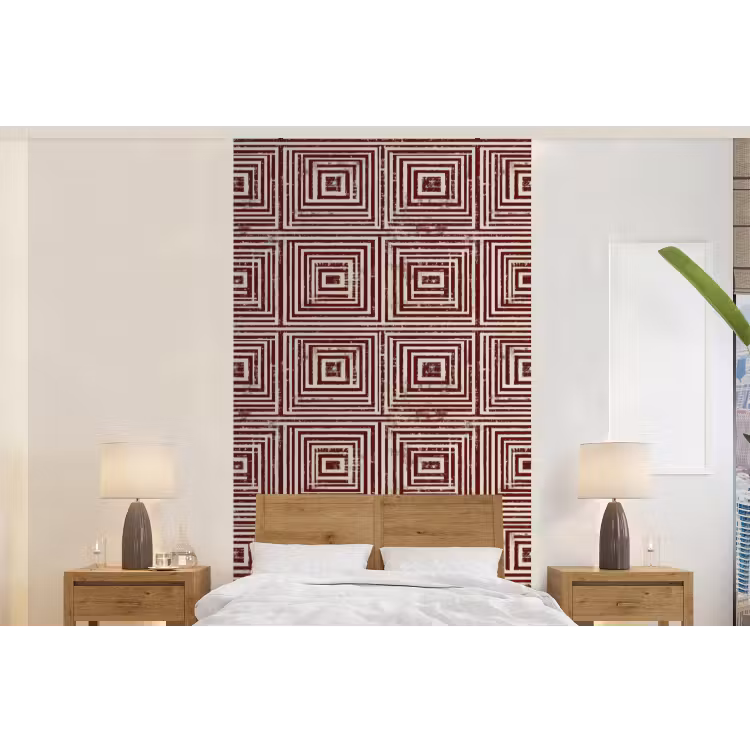 Behang - Geometrisch - Patroon - Rood — 5