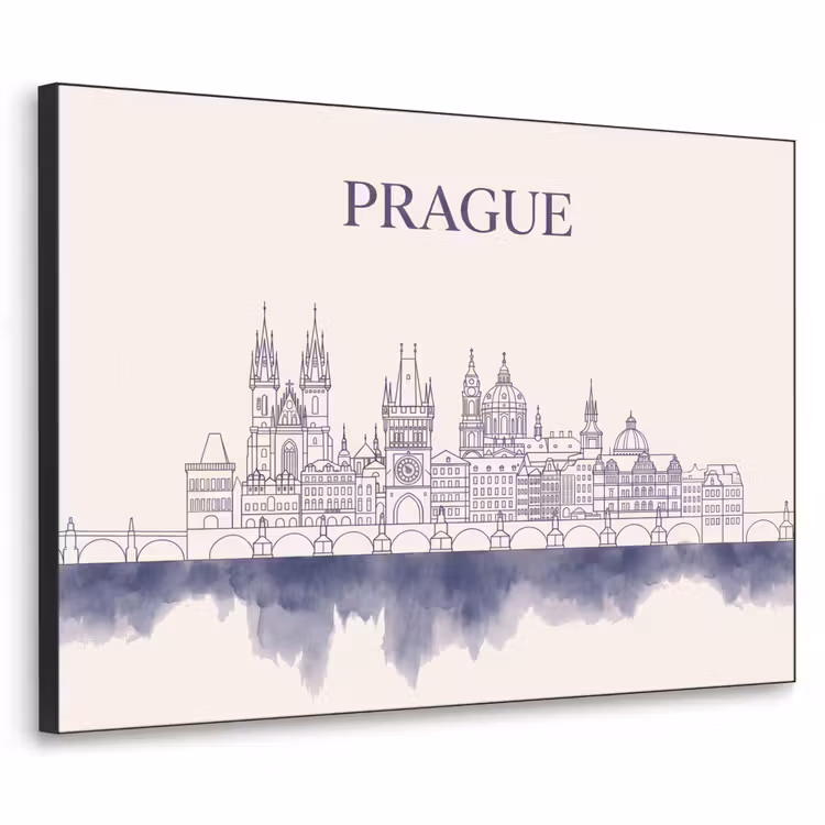 Art Frame - Praag - Skyline - Architectuur - Blauw — 1