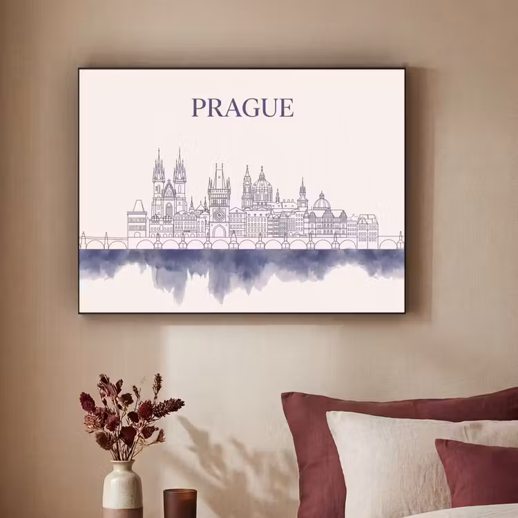 Art Frame - Praag - Skyline - Architectuur - Blauw — 2