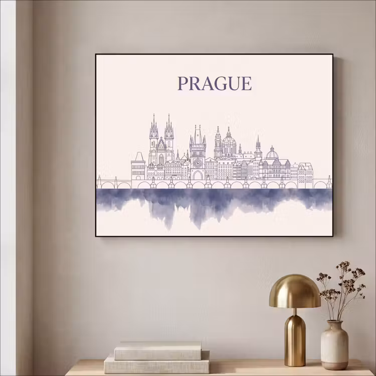 Art Frame - Praag - Skyline - Architectuur - Blauw — 3