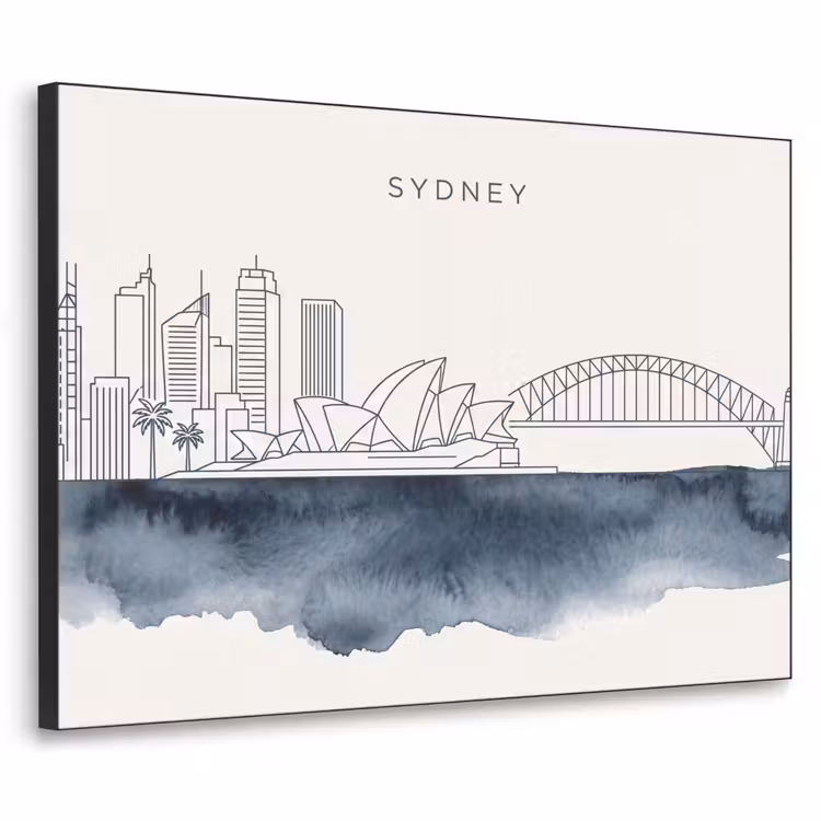Art Frame - Stad - Skyline - Architectuur - Minimalistisch - Blauw — 1