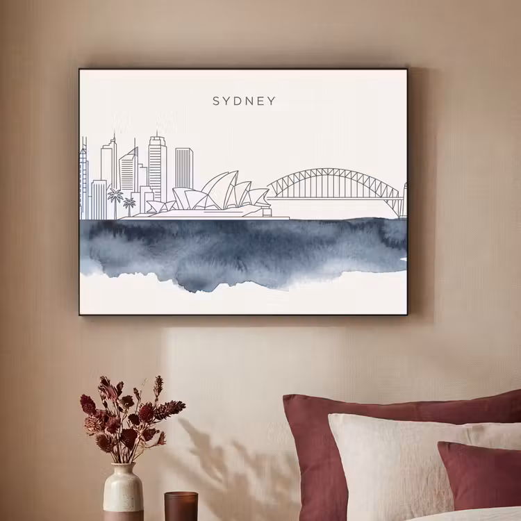 Art Frame - Stad - Skyline - Architectuur - Minimalistisch - Blauw — 2