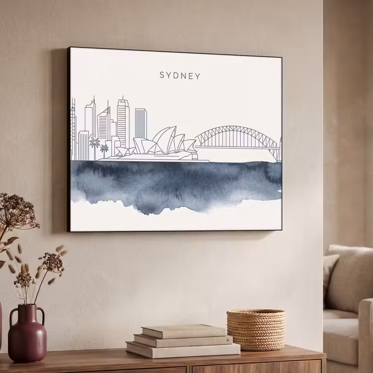 Art Frame - Stad - Skyline - Architectuur - Minimalistisch - Blauw — 4