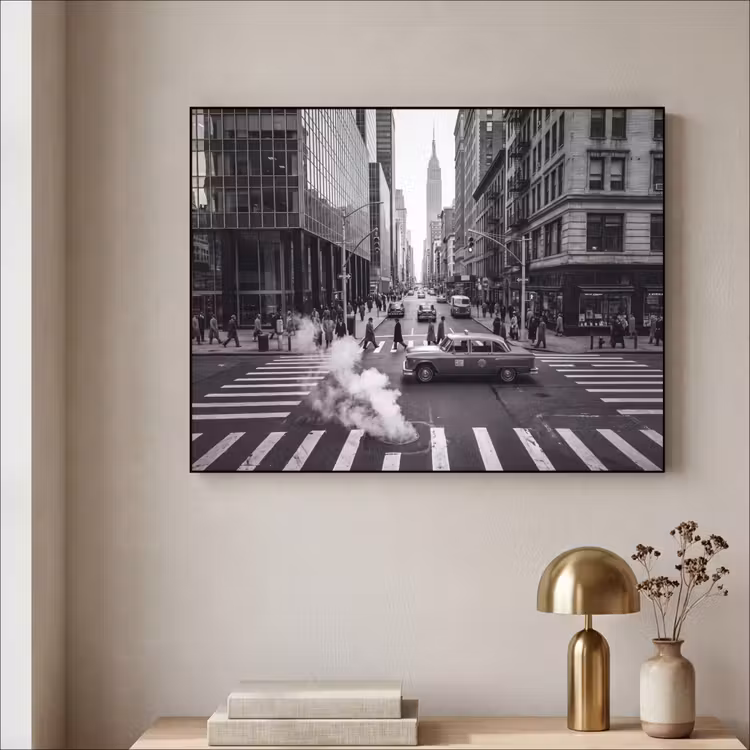 Art Frame - Stad - Straat - Gebouwen - Verkeer - Zwart-wit — 3