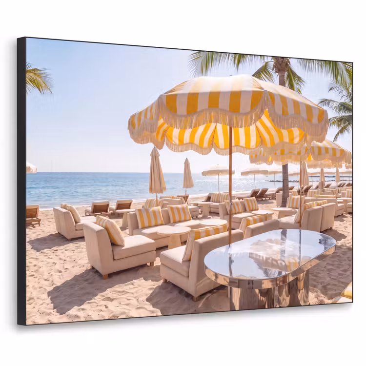 Art Frame - Strand - Ligbedden - Vakantie - Modern - Geel — 1