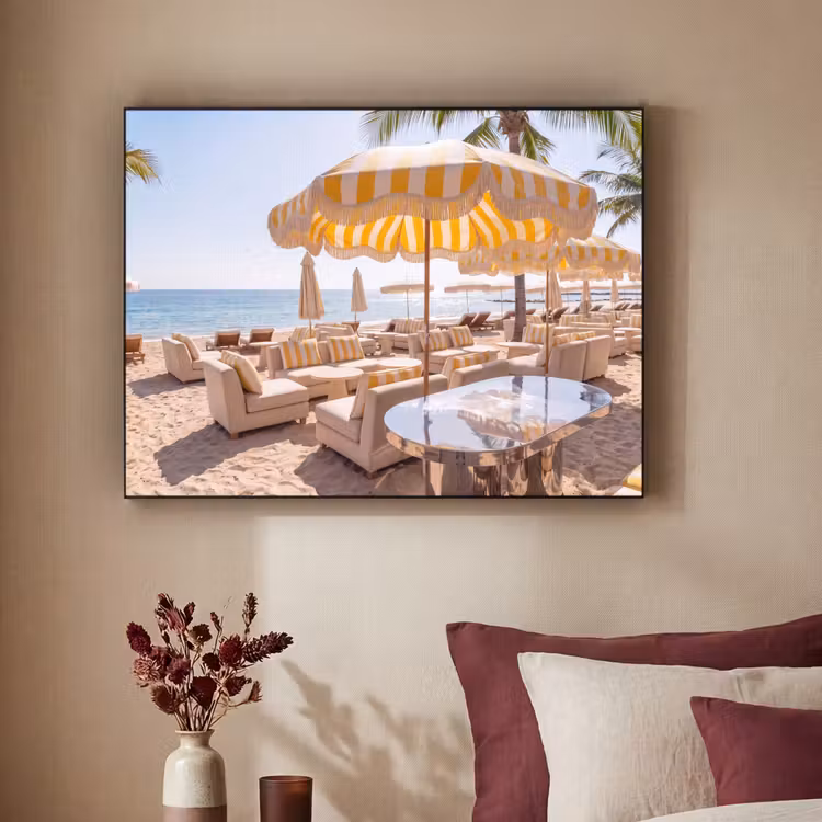 Art Frame - Strand - Ligbedden - Vakantie - Modern - Geel — 2