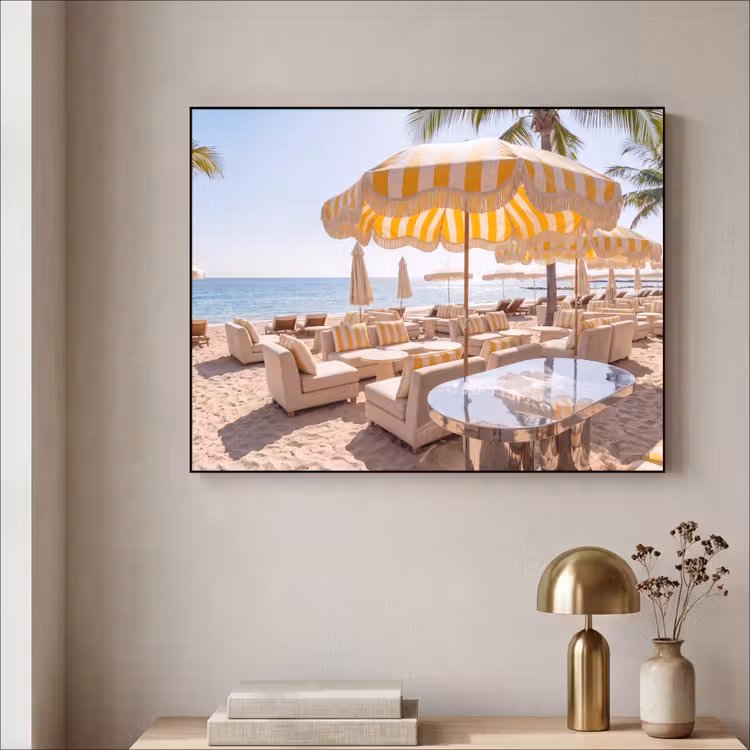 Art Frame - Strand - Ligbedden - Vakantie - Modern - Geel — 3