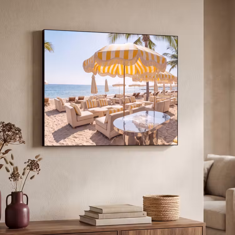Art Frame - Strand - Ligbedden - Vakantie - Modern - Geel — 4