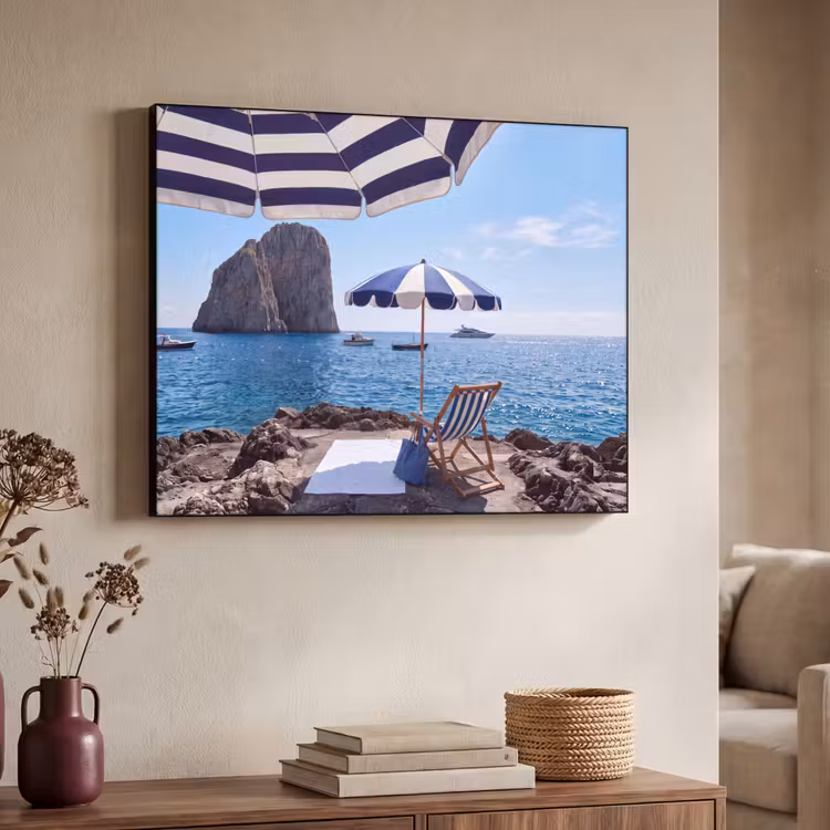 Art Frame - Strand - Ligstoel - Parasol - Zomer - Blauw — 4