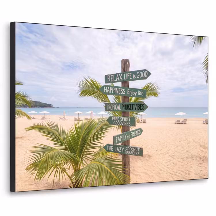 Art Frame - Strand - Wegwijzer - Palmen - Tropisch - Groen — 1