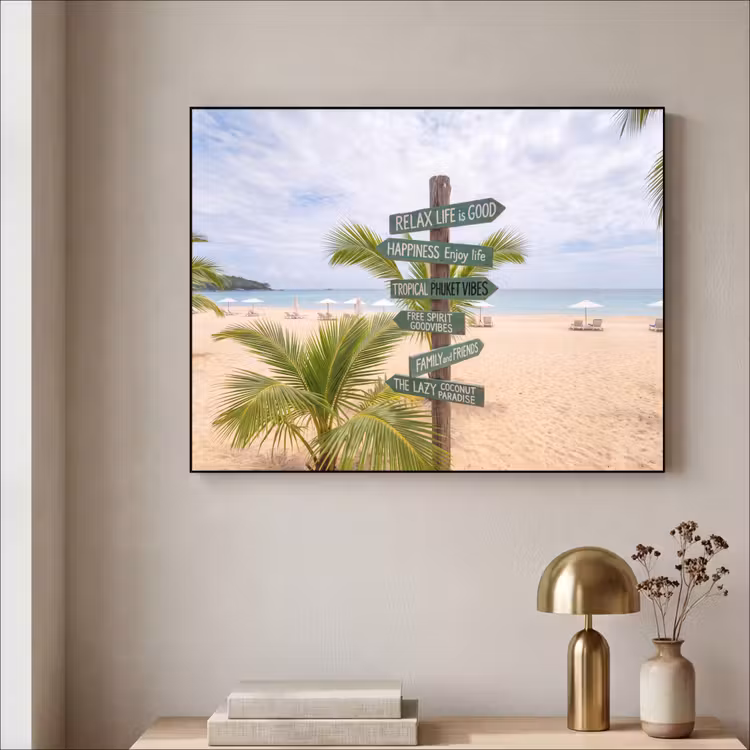 Art Frame - Strand - Wegwijzer - Palmen - Tropisch - Groen — 3