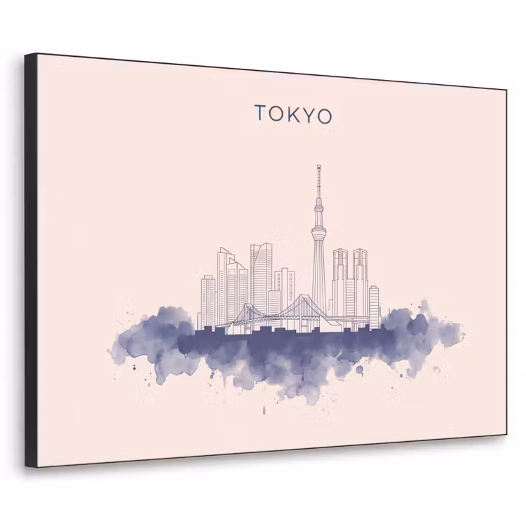 Art Frame - Tokyo - Skyline - Stad - Abstract - Blauw — 1