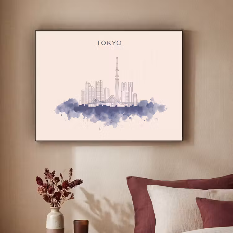 Art Frame - Tokyo - Skyline - Stad - Abstract - Blauw — 2