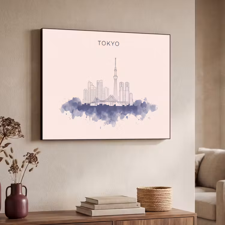 Art Frame - Tokyo - Skyline - Stad - Abstract - Blauw — 4