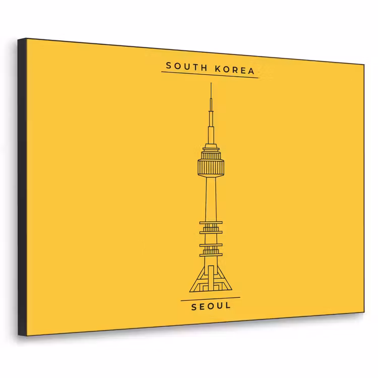 Art Frame - Toren - Seoul - Architectuur - Minimalistisch - Geel — 1