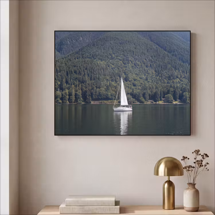 Art Frame - Zeilboot - Water - Bergen - Natuur - Groen — 3