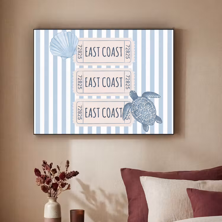 Art Frame - Schelp - Oceaan - Kust - Blauw - Illustratie — 2