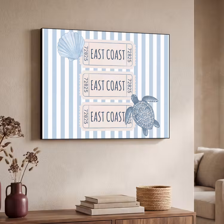 Art Frame - Schelp - Oceaan - Kust - Blauw - Illustratie — 4