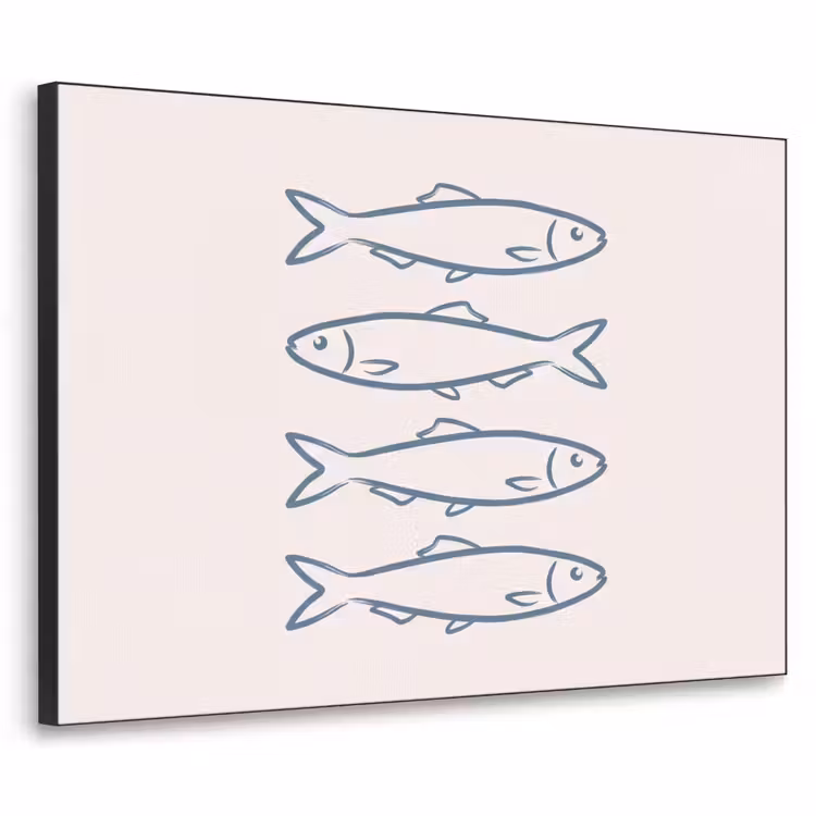 Art Frame - Vis - Vier - Dieren - Abstract - Blauw — 1