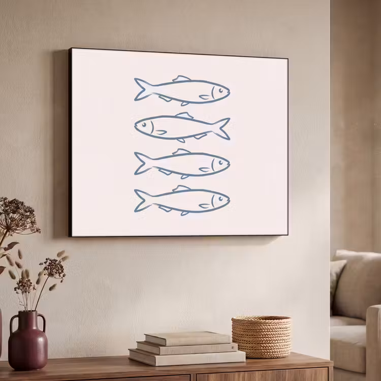 Art Frame - Vis - Vier - Dieren - Abstract - Blauw — 4