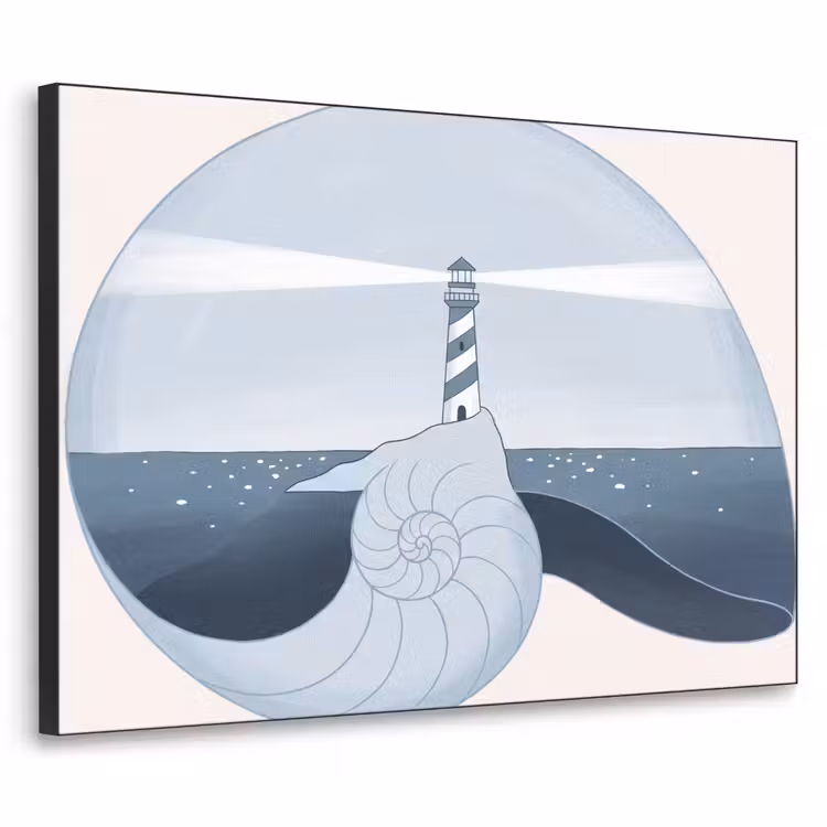 Art Frame - Vuurtoren - Zee - Schelp - Abstract - Blauw — 1
