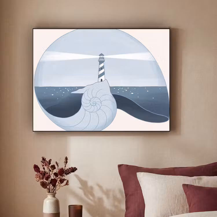 Art Frame - Vuurtoren - Zee - Schelp - Abstract - Blauw — 2