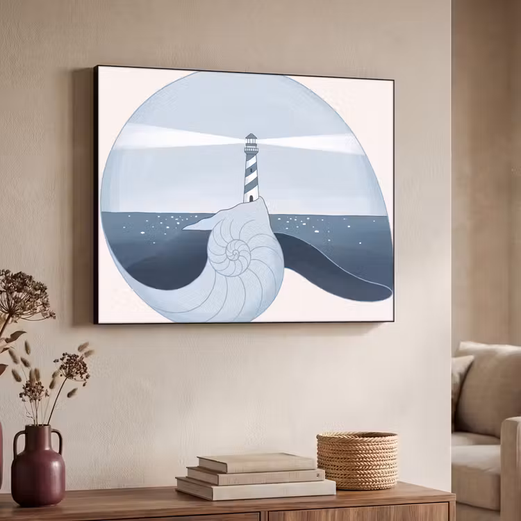 Art Frame - Vuurtoren - Zee - Schelp - Abstract - Blauw — 4