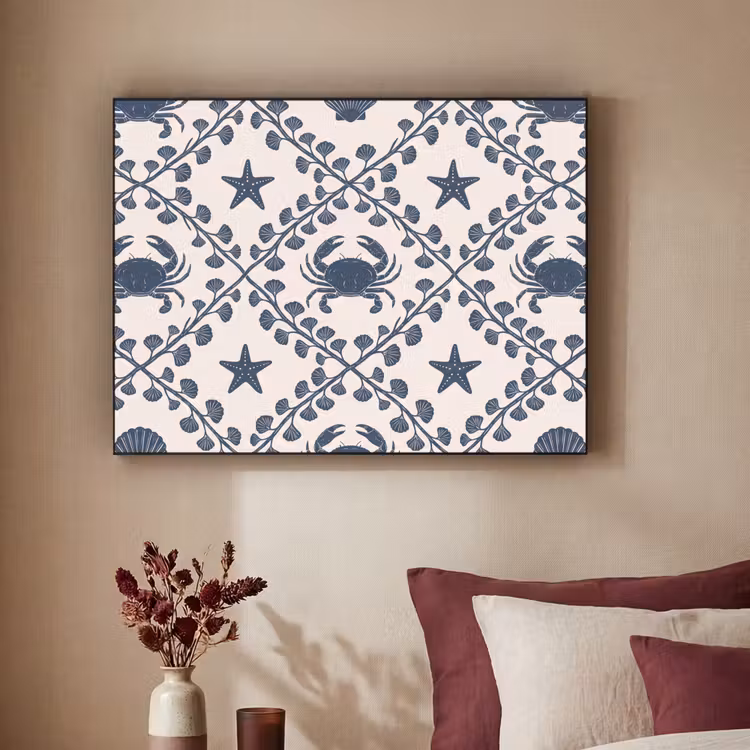 Art Frame - Zee - Krab - Zeester - Patroon - Blauw — 2