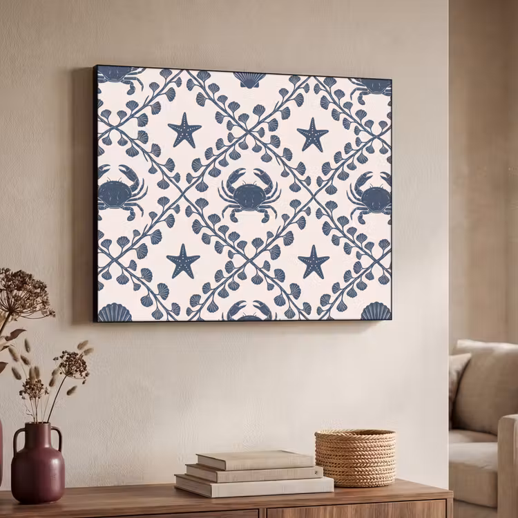 Art Frame - Zee - Krab - Zeester - Patroon - Blauw — 4