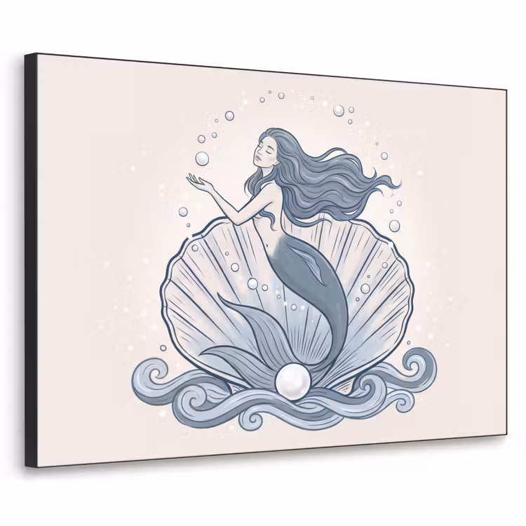 Art Frame - Zeemeermin - Schelp - Zee - Fantasie - Blauw — 1