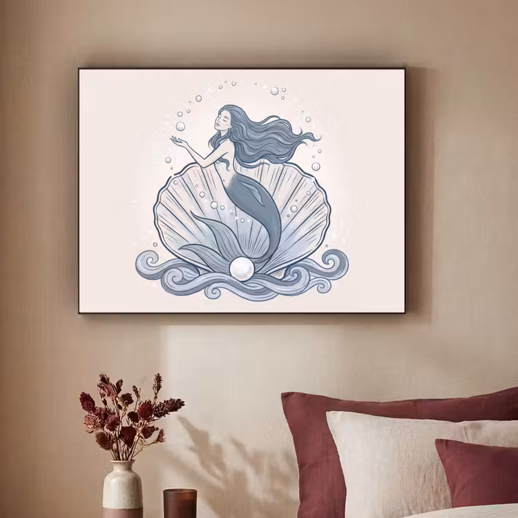 Art Frame - Zeemeermin - Schelp - Zee - Fantasie - Blauw — 2