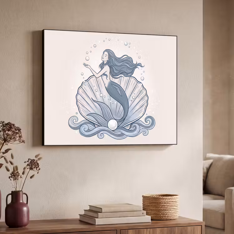 Art Frame - Zeemeermin - Schelp - Zee - Fantasie - Blauw — 4